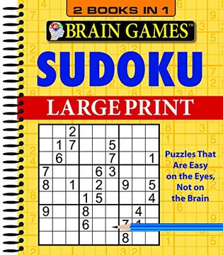 portada Brain Games® Large Print Sudoku - 2 Books in 1 (in English)