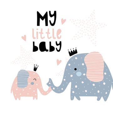 portada My Little Baby Baby Shower Guest Book: Elephant Baby and his mom for Baby Girl, Sign in Book, Advice for Parents, Wishes for a Baby, Bonus Gift Log, Keepsake Pages, Place for a Photo (en Inglés)