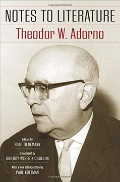 portada Adorno, t: Notes to Literature (European Perspectives: A Series in Social Thought and Cultural Criticism) (en Inglés)