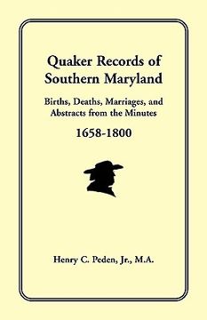 portada quaker records of southern maryland, 1658-1800 (en Inglés)