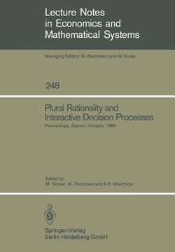 portada plural rationality and interactive decision processes: proceedings of an iiasa (international institute for applied systems analysis) summer study on