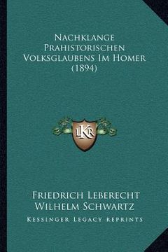 portada Nachklange Prahistorischen Volksglaubens Im Homer (1894) (en Alemán)
