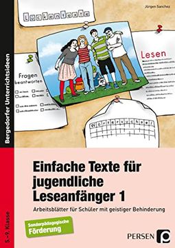 portada Einfache Texte für Jugendliche Leseanfänger: Arbeitsblätter für Schüler mit Geistiger Behinderung, 5. -9. Klasse. Förderschule (en Alemán)