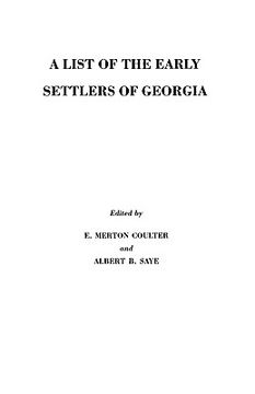 portada a list of the early settlers of georgia (en Inglés)