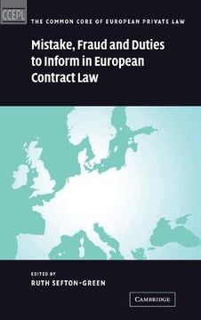 portada Mistake, Fraud and Duties to Inform in European Contract law (The Common Core of European Private Law) (in English)