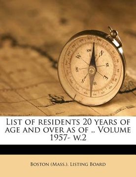 portada list of residents 20 years of age and over as of .. volume 1957- w.2 (en Inglés)