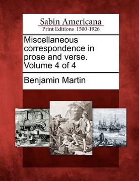 portada miscellaneous correspondence in prose and verse. volume 4 of 4