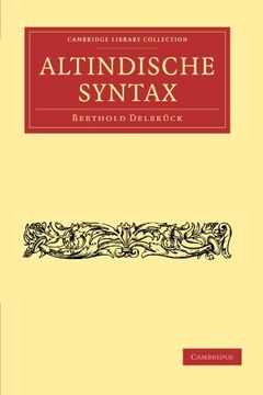 portada Altindische Syntax (Cambridge Library Collection - Linguistics) (in English)