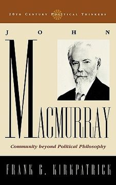 portada john macmurray: community beyond political philosophy (en Inglés)