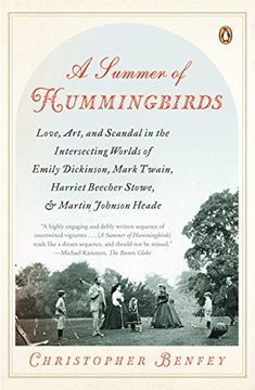portada A Summer of Hummingbirds: Love, Art, and Scandal in the Intersecting Worlds of Emily Dickinson, Mark Twain , Harriet Beecher Stowe, and Martin Johnson Heade (en Inglés)