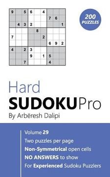 portada Hard Sudoku Pro: Book for Experienced Puzzlers (200 puzzles) Vol. 29 (en Inglés)