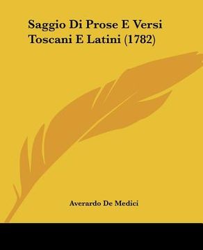 portada saggio di prose e versi toscani e latini (1782) (en Inglés)