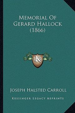 portada memorial of gerard hallock (1866) (en Inglés)