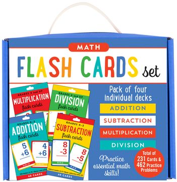 portada Math Flash Card Set: Addition, Subtraction, Multiplication, and Division Four-Deck Set (en Inglés)