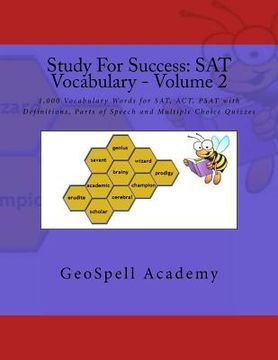 portada Study For Success: SAT Vocabulary - Volume 2: 1,000 Vocabulary Words for SAT, ACT, PSAT with Definitions, Parts of Speech and Multiple Ch (en Inglés)