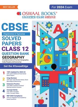 portada Oswaal CBSE Chapterwise Solved Papers 2023-2014 Geography Class 12th (2024 Exam)
