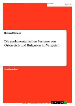 portada Die Parlamentarischen Systeme Von Osterreich Und Bulgarien Im Vergleich (German Edition)