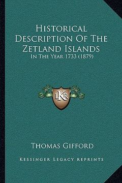portada historical description of the zetland islands: in the year 1733 (1879) (en Inglés)