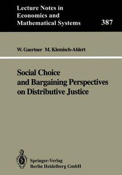 portada social choice and bargaining perspectives on distributive justice (en Inglés)