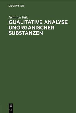 portada Qualitative Analyse Unorganischer Substanzen (in German)