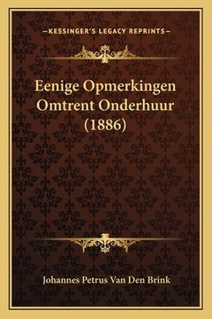 portada Eenige Opmerkingen Omtrent Onderhuur (1886)