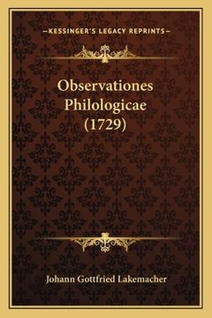 portada Observationes Philologicae (1729) (in Latin)