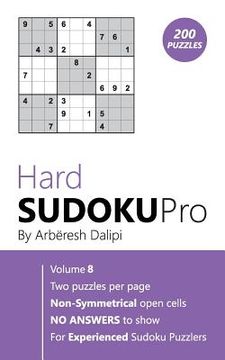 portada Sudoku: Hard Sudoku Pro Book for Experienced Puzzlers (200 puzzles), Vol. 8 (en Inglés)