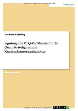 portada Eignung des KTQ-Verfahrens für die Qualitätssteigerung in  Krankenhausorganisationen (German Edition)