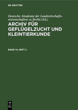 portada Archiv für Geflügelzucht und Kleintierkunde. Band 14, Heft 2 (en Alemán)
