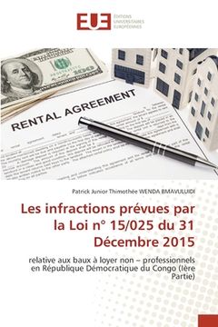 portada Les infractions prévues par la Loi n° 15/025 du 31 Décembre 2015 (en Francés)