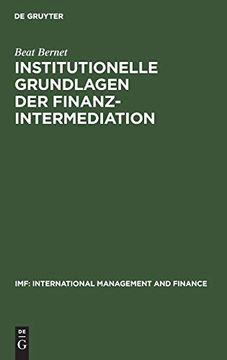 portada Institutionelle Grundlagen der Finanzintermediation (Imf: International Management and Finance) 