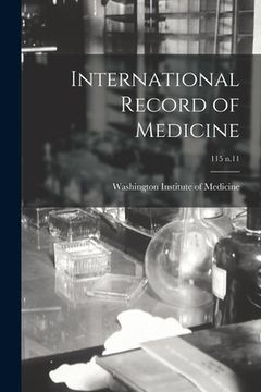 portada International Record of Medicine; 115 n.11 (en Inglés)