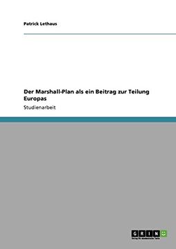 portada Der Marshall-Plan als ein Beitrag zur Teilung Europas (German Edition)