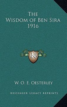 portada the wisdom of ben sira 1916 (in English)