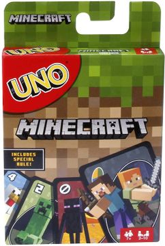 portada UNO juego de cartas Minecraft, Ahora la diversión de UNO incluye el mundo de Minecraft, Multicolor, paquete básico