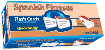 portada Spanish Phrases Flash Cards (1000 Cards): A Quickstudy Reference Tool (in English)