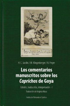 portada Los Comentarios Manuscritos Sobre los Caprichos de Goya.