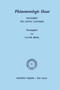 portada Phänomenologie Heute: Festschrift Für Ludwig Landgrebe (en Inglés)