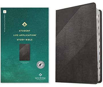 portada Nlt Student Life Application Study Bible, Filament Enabled Edition (Red Letter, Leatherlike, Charcoal Gray Striped, Indexed) (en Inglés)