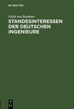 portada Standesinteressen der Deutschen Ingenieure 