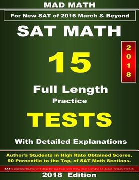 portada 2018 New SAT Math 15 Tests (in English)