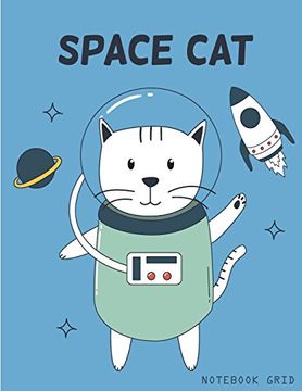 portada Not Grid: Space cat Rocket Planet: Not Journal Diary, 110 Pages, 8. 5" x 11" 