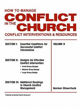 portada how to manage conflict in the church, conflict interventions & resources volume ii (en Inglés)