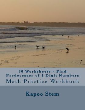portada 30 Worksheets - Find Predecessor of 1 Digit Numbers: Math Practice Workbook (in English)