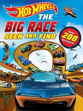 portada Hot Wheels: The big Race Seek and Find: 100% Officially Licensed by Mattel, Over 200 Stickers, Perfect for car Rides for Kids Ages 4 to 8 Years old 