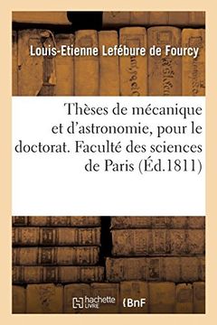 portada Thèses de Mécanique et D'astronomie, Pour le Doctorat. Faculté des Sciences de Paris (in French)