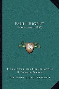portada paul nugent: materialist (1890) (in English)