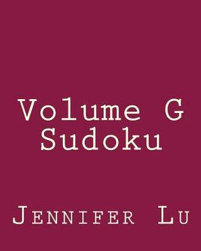 portada Volume G Sudoku: 80 Easy to Read, Large Print Sudoku Puzzles (in English)