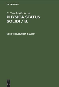 portada Physica Status Solidi / b. , Volume 63, Number 2, June 1 (en Inglés)