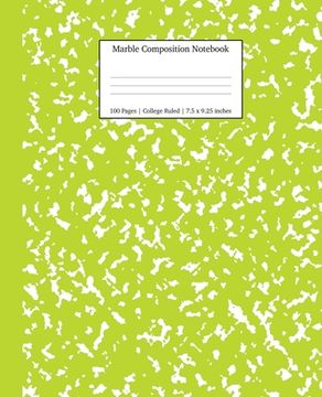 portada Marble Composition Notebook College Ruled: Green Marble Notebooks, School Supplies, Notebooks for School (en Inglés)